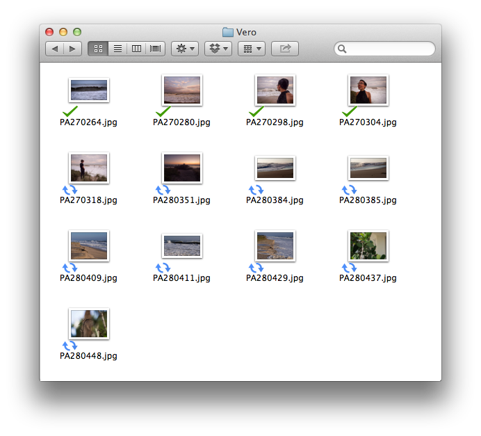 Google Drive status icons