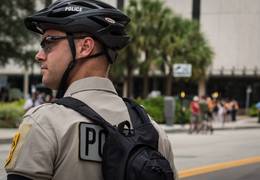 Bike cop watching